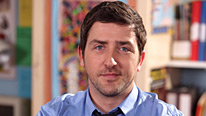 It's Tom's (Jason Done) first day back at the school