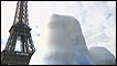 Maquete de iceberg no rio Sena