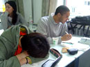 Chris in class
