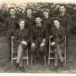 Tailors Shop Personnel, Hemsworth 1942. Back row Jack?  Myself, Gladys, Sid, Front row Edna, Abe & Joyce. Taken outside shop.
