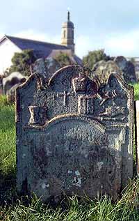 Stone showing many symbolic carvings