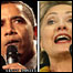 Barack Obama e Hillary Clinton.  