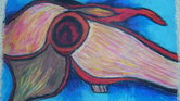 Oil pastel skull...