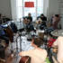 The band fill the living room