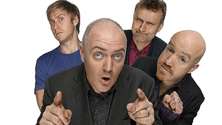 Mock The Week:  Russell Howard, Dara O'Briain, Hugh Dennis and Andy Parsons (image: BBC/Angst Productions/Dan Goldsmith)