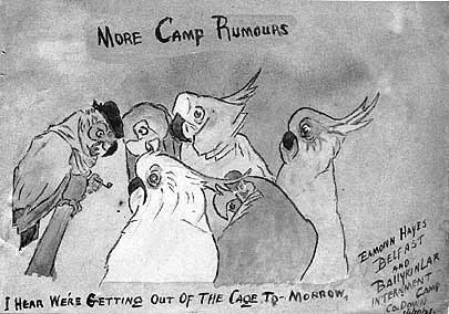 'More Camp Rumours' from Ballykinlar autograph book -  (Courtesy of Kilmainham Gaol Archives)