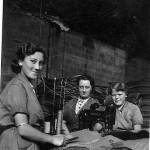 War work at Aylesford Paper Mill making paper shell cases.  Doris on the far right with colleagues.