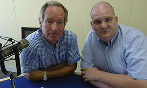 Michael Buerk (left)  interviews Joe Darby for The Choice