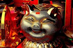 Gold Pig Statue