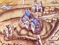 Image of Richard Bartlett's map of Armagh showing the Cathedral