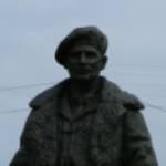 Statue of 'Monty' at Colleville-Montgomery, Calvados, France (close to 'Sword Beach').  In September 1944 Field Marshal Montgomery decorated Corporal Jim 'Marra' McGuinness with the Military Medal for his part in the attack on Merville Battery, D-Day 6 June 1944.