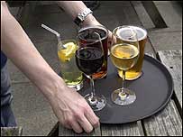 Tray of drinks