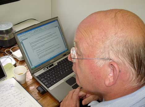 Michael Badger at work.