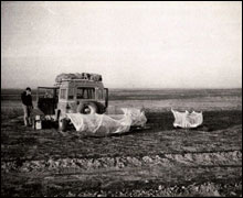 Landrover in field
