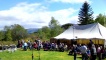 Back on the ground, the festival gets under way.
