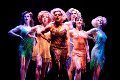 Graham Norton and the Cagelles from La Cage aux Folles. By Catherine Ashmore