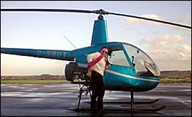 Barbara and a helicopter