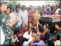 SLA and protesters