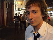 Adam after the gig