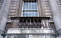 Present day photograph showing the balcony where Charles I was executed