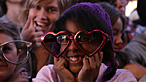 Girl in crowd