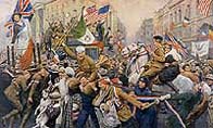 Painting of peace celebrations in Piccadilly, by Franz Lesshaft