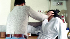 Generic archive image of a man striking a woman