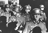 German soldiers march through Oslo